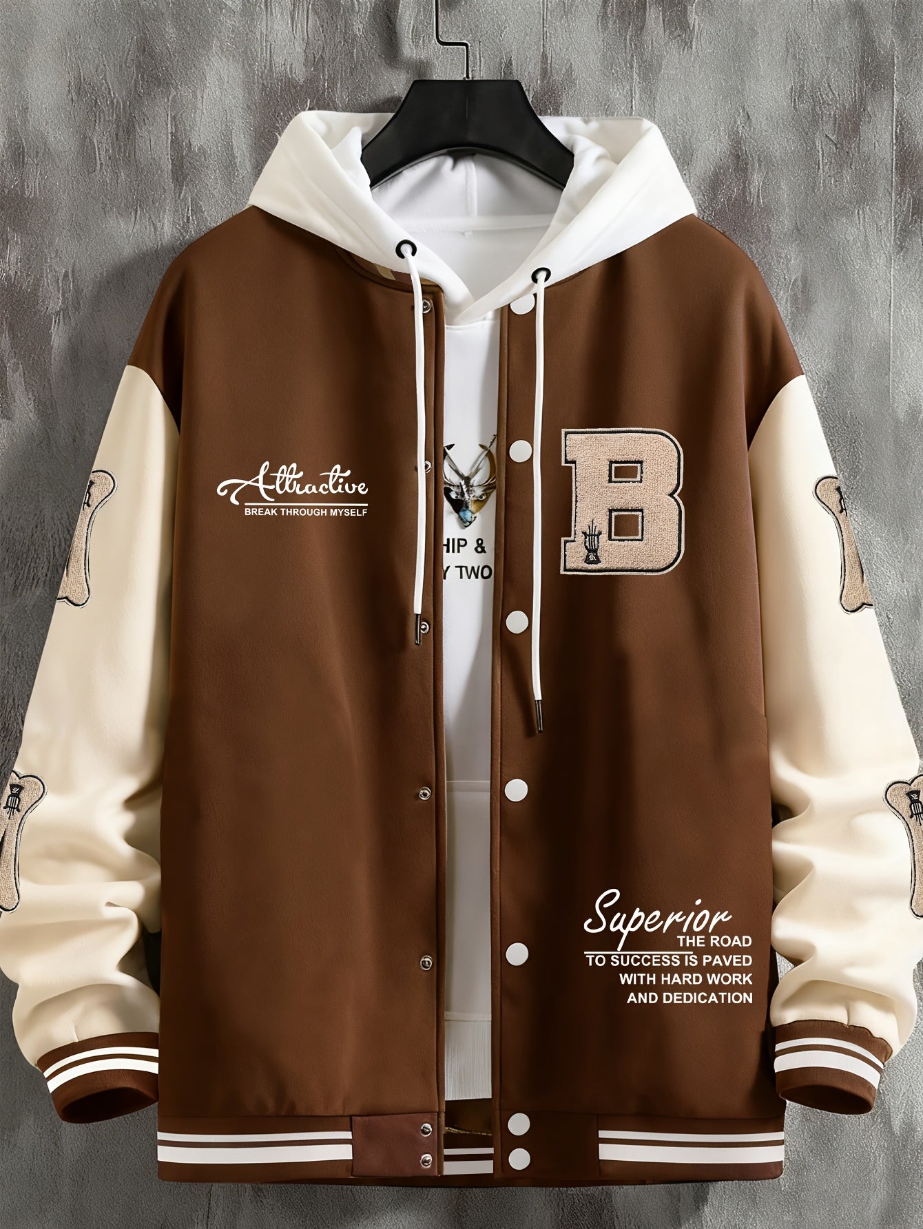 Men's Letter B Casual Street Multi-Pattern Jacket