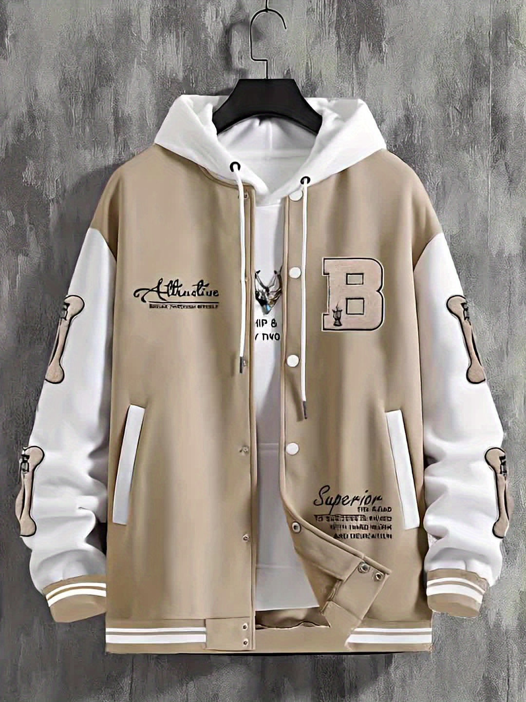 Men's Letter B Casual Street Multi-Pattern Jacket