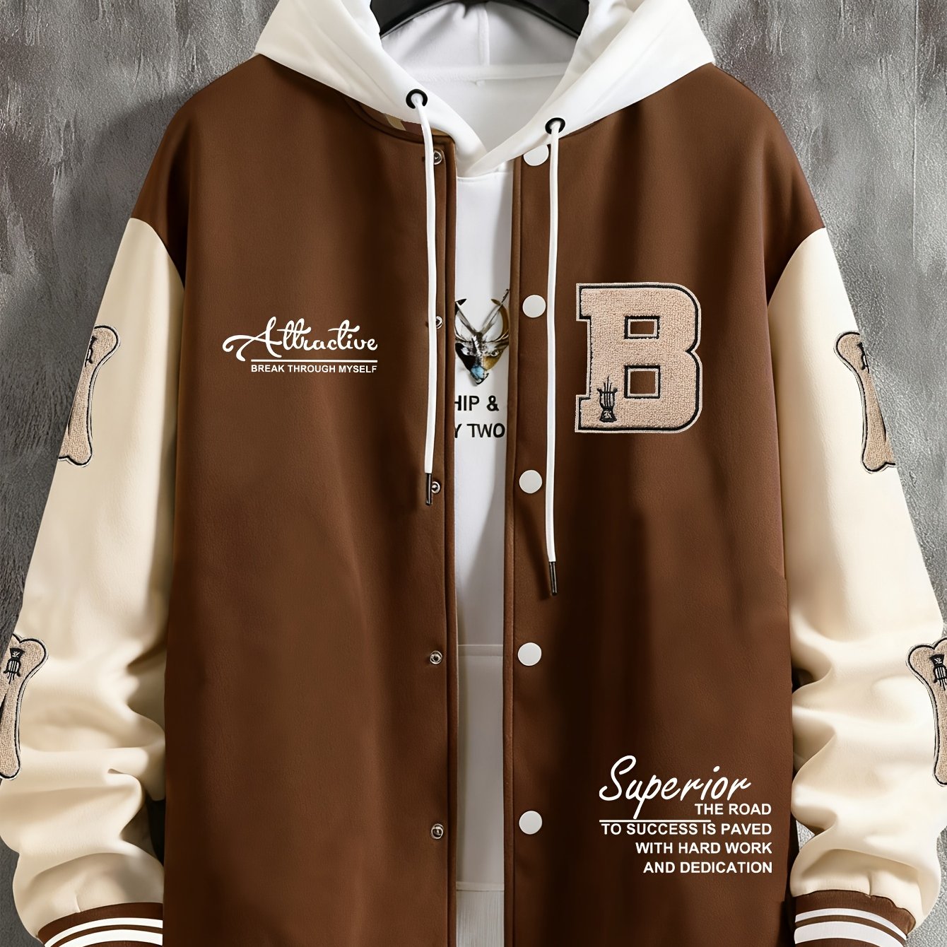 Men's Letter B Casual Street Multi-Pattern Jacket