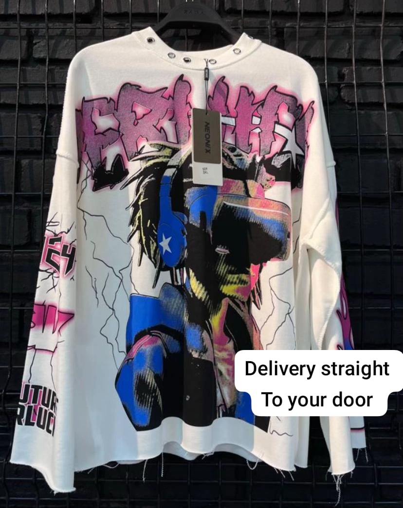Graffiti Graphic Long-Sleeve Tee