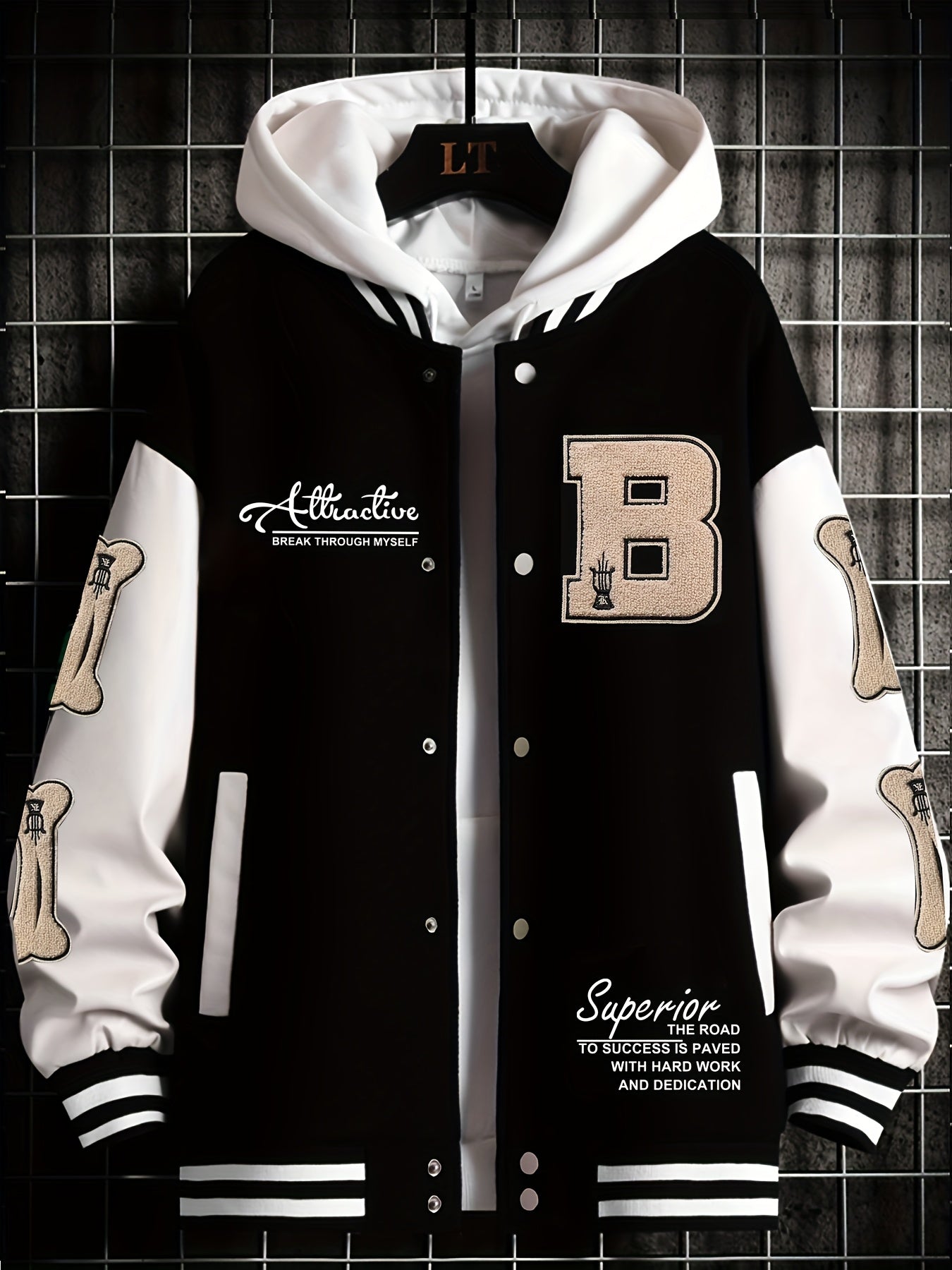 Men's Letter B Casual Street Multi-Pattern Jacket