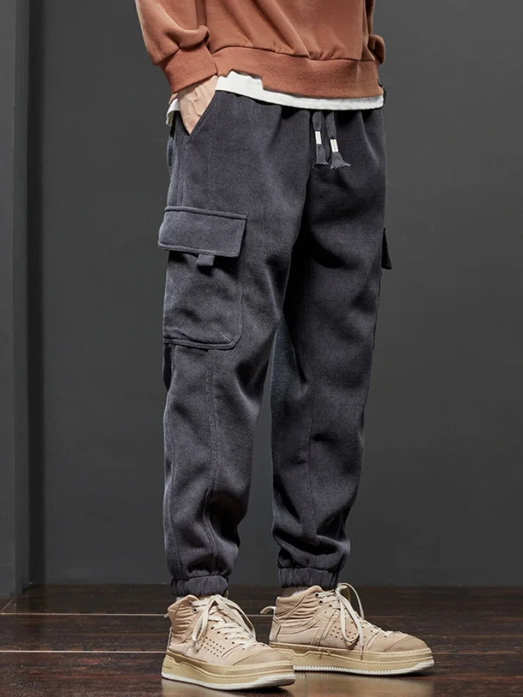Elastic Waist Cargo Joggers - Drawstring