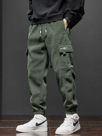 Elastic Waist Cargo Joggers - Drawstring