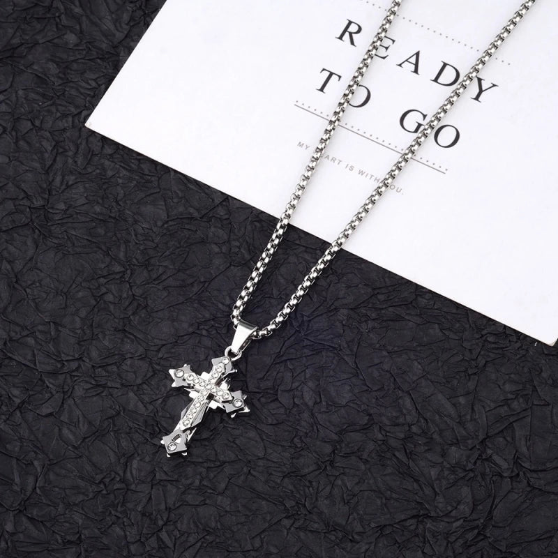High Quality Cross Titanium Steel Non Fading Necklace