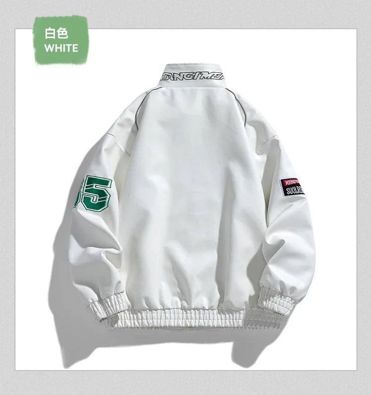 Men's PU Leather Motorcycle Jacket - Winter Windbreaker Coat