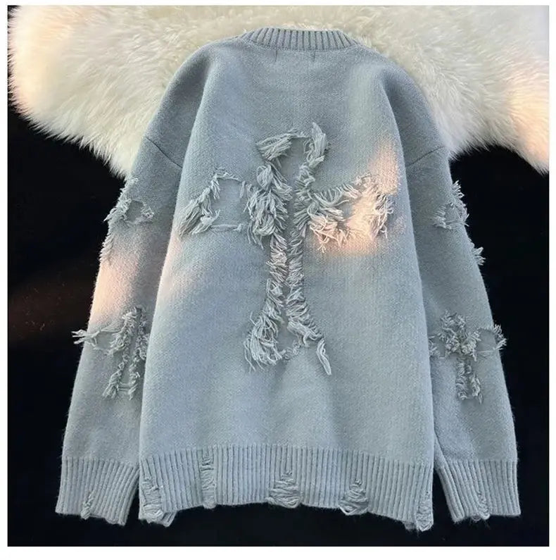 Men's Y2K Retro Distressed Sweater