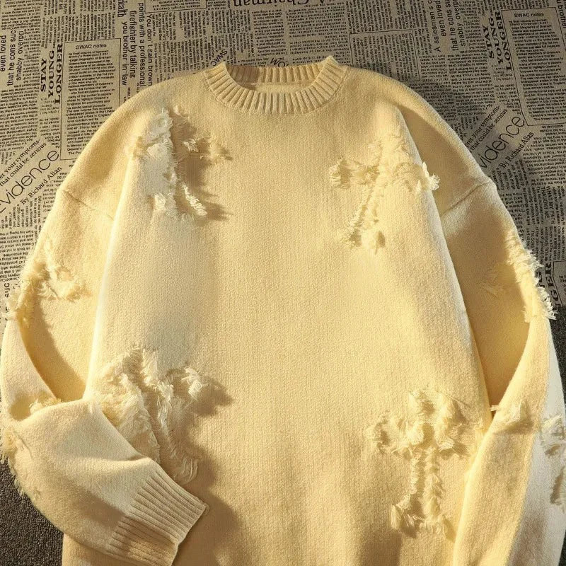 Men's Y2K Retro Distressed Sweater