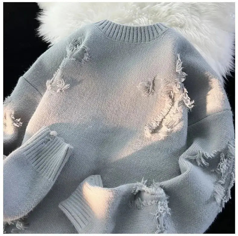 Men's Y2K Retro Distressed Sweater