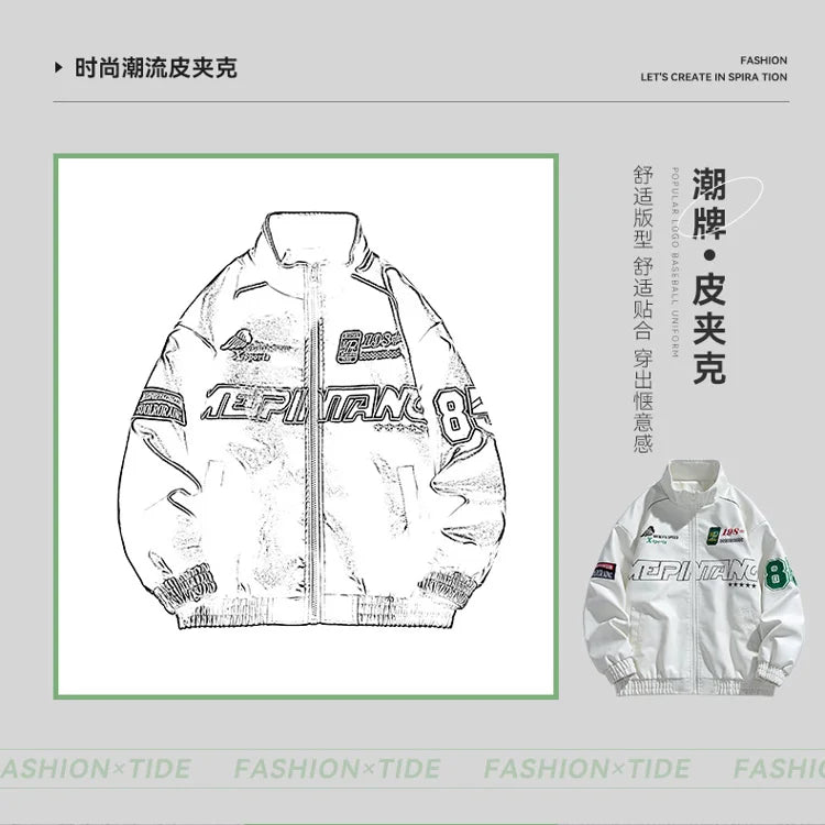 Men's PU Leather Motorcycle Jacket - Winter Windbreaker Coat