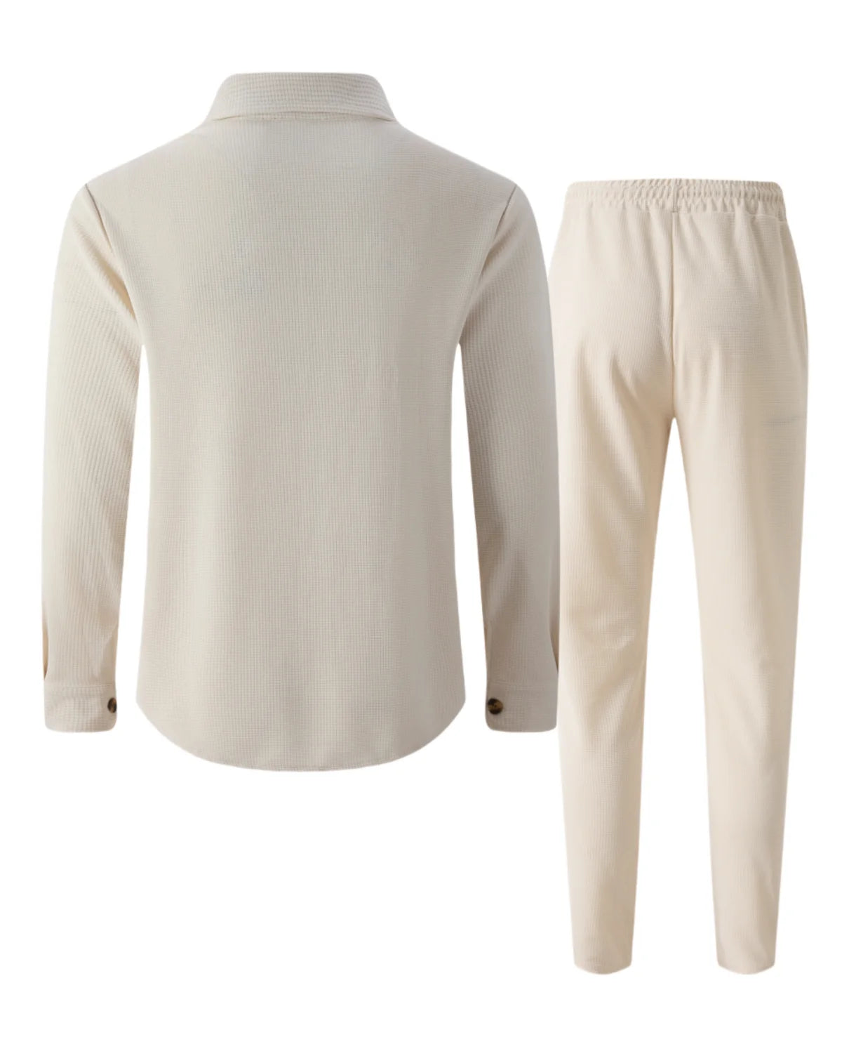 Two-Piece Casual Suit Street Style Solid Color Loose-Padded Long-Sleeved