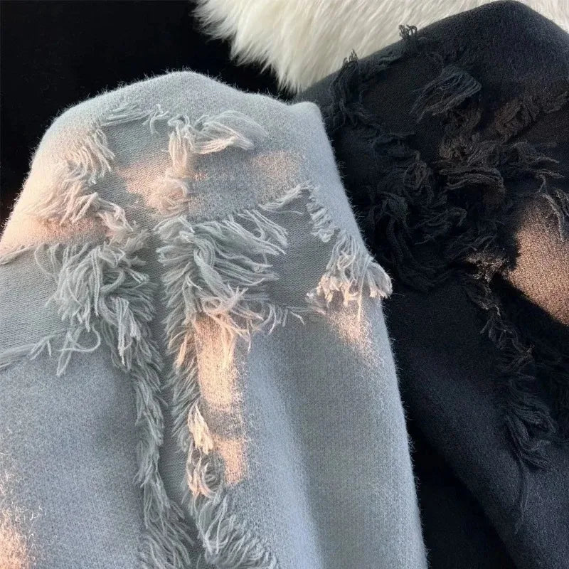 Men's Y2K Retro Distressed Sweater