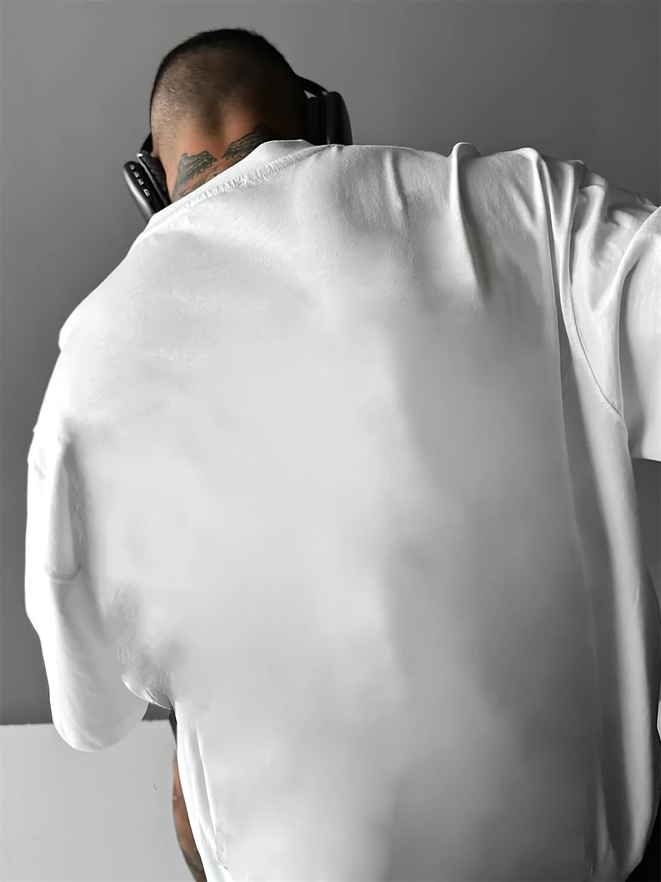 Men's Cotton Letter Print T-Shirt - Casual Oversized Fit