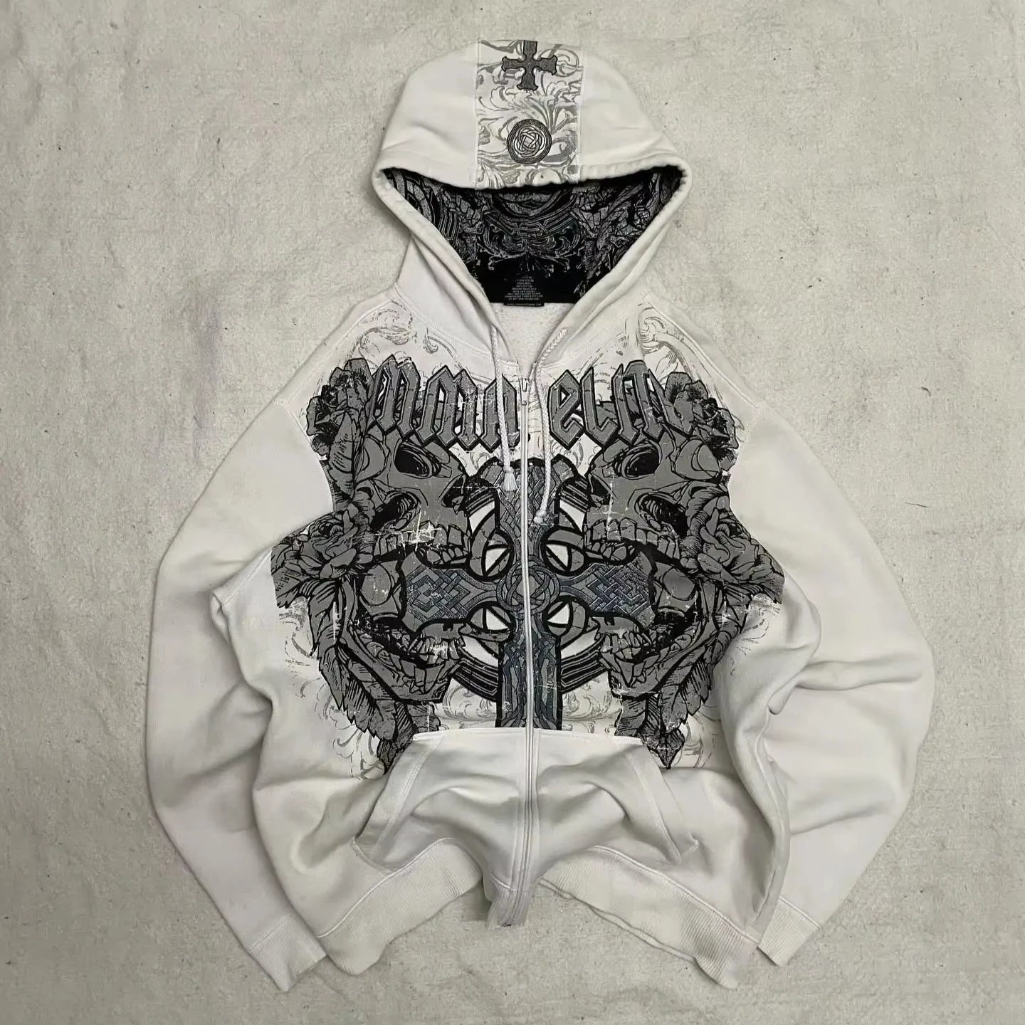 American Y2K New Hip Hop Trend Zipper Hoodie