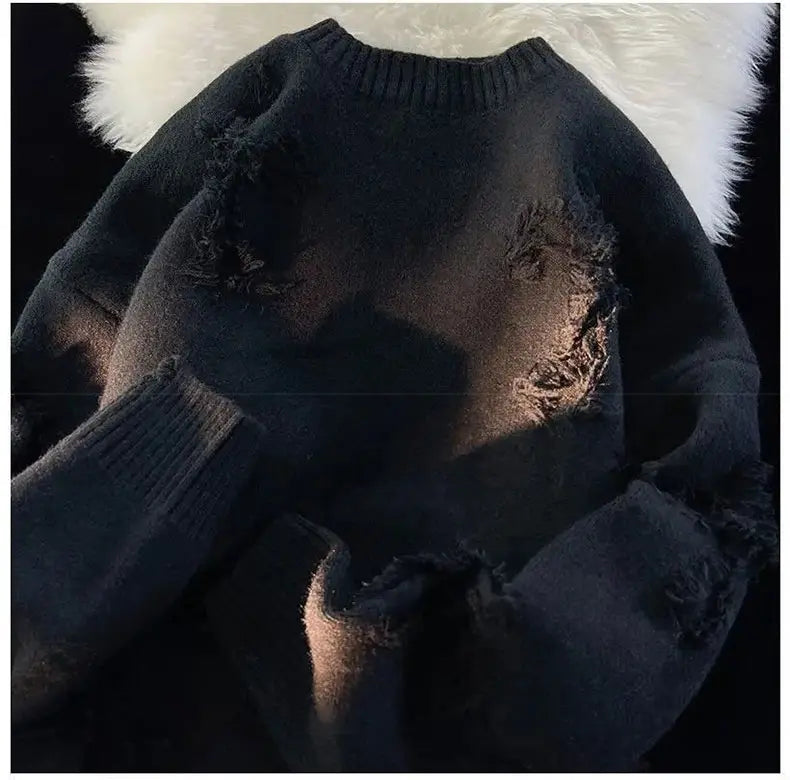 Men's Y2K Retro Distressed Sweater