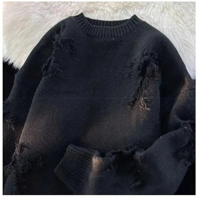 Men's Y2K Retro Distressed Sweater