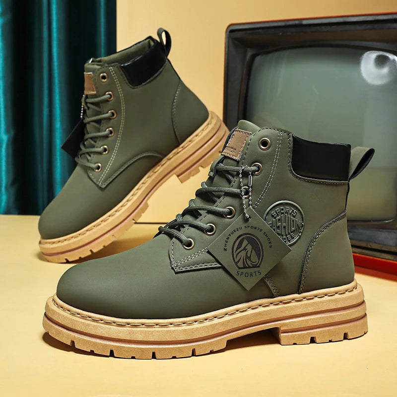 Men's Waterproof Leather Motorcycle Boots