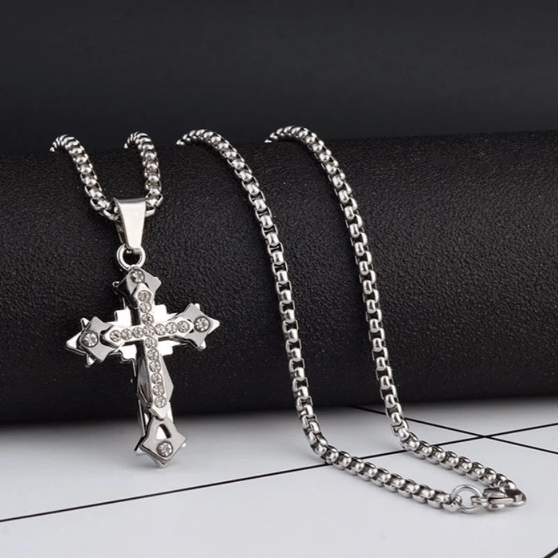 High Quality Cross Titanium Steel Non Fading Necklace