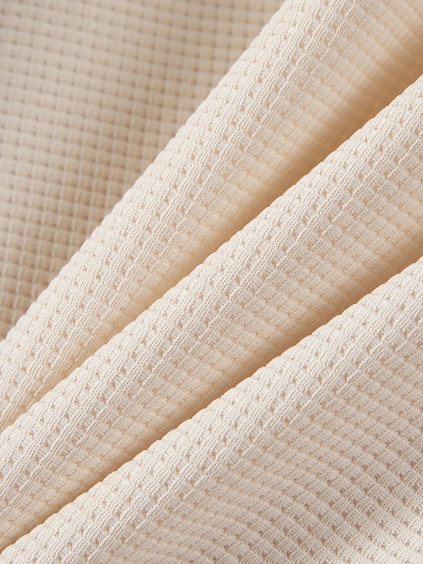 2026 Men's New Spring- Autumn Solid Color Waffle Jacket with Double Pockets and Collar, Long-Sleeved Shirt Tops