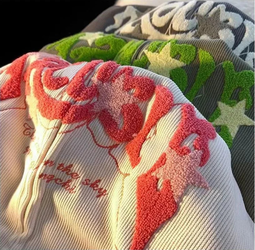 men's Y2K Embroidered Zip Hoodie