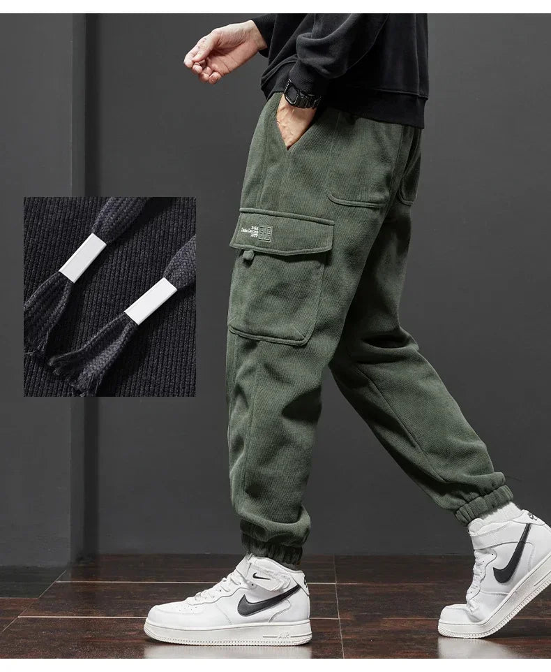 Elastic Waist Cargo Joggers - Drawstring