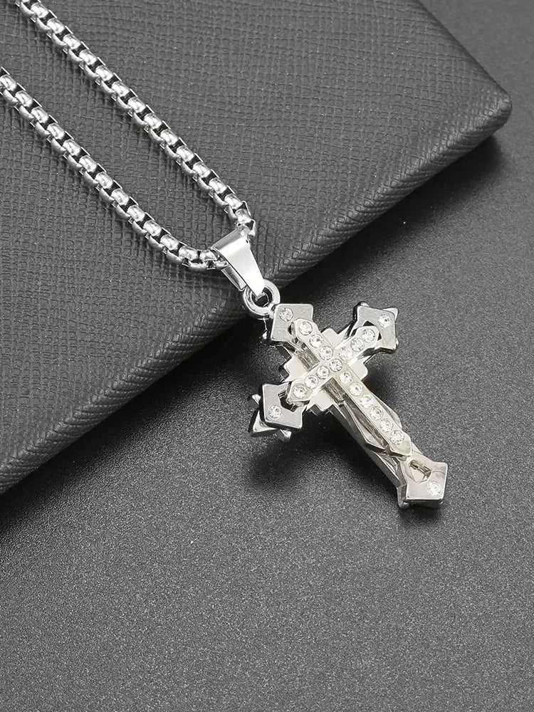 High Quality Cross Titanium Steel Non Fading Necklace