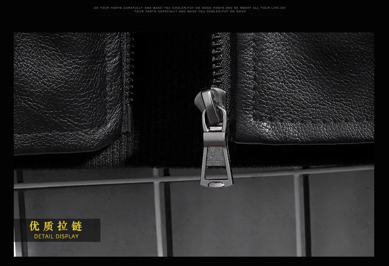 Men's Hooded Leather Jacket - Winter PU Leather Motorcycle Coat