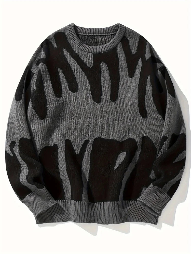 Men's Oversized Knit Hoodie Sweater