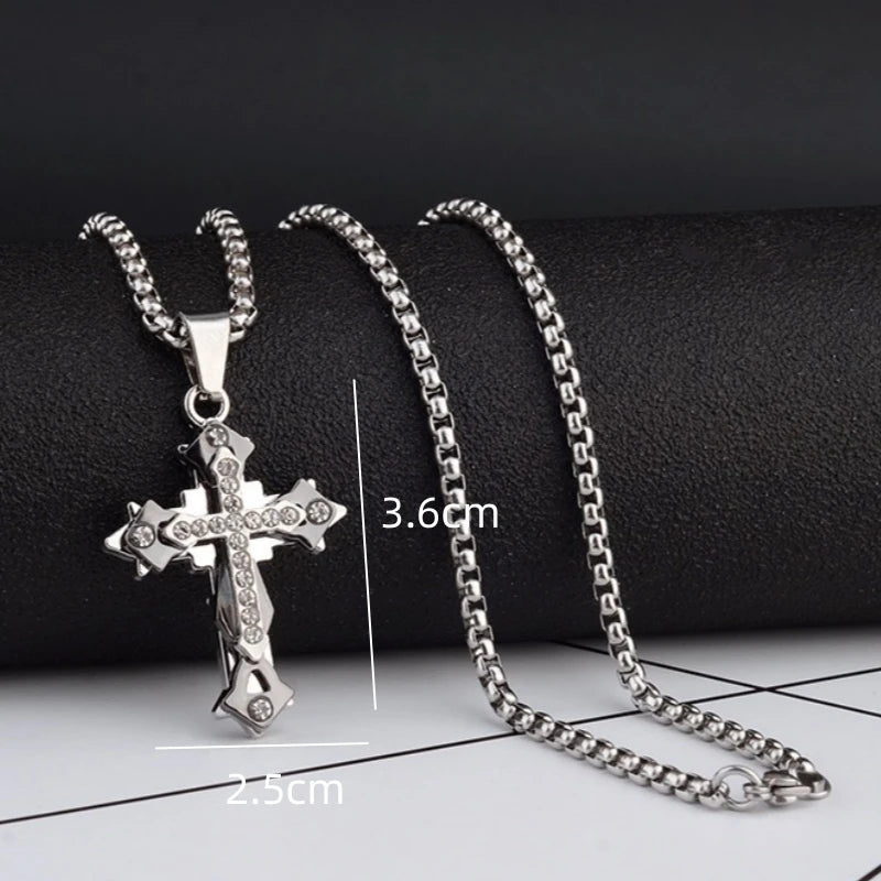 High Quality Cross Titanium Steel Non Fading Necklace