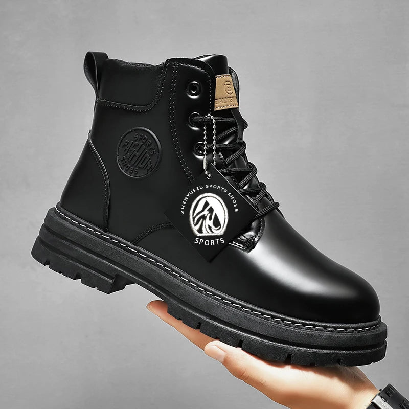 Men's Waterproof Leather Motorcycle Boots