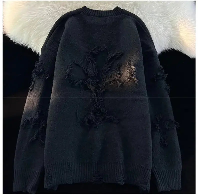 Men's Y2K Retro Distressed Sweater