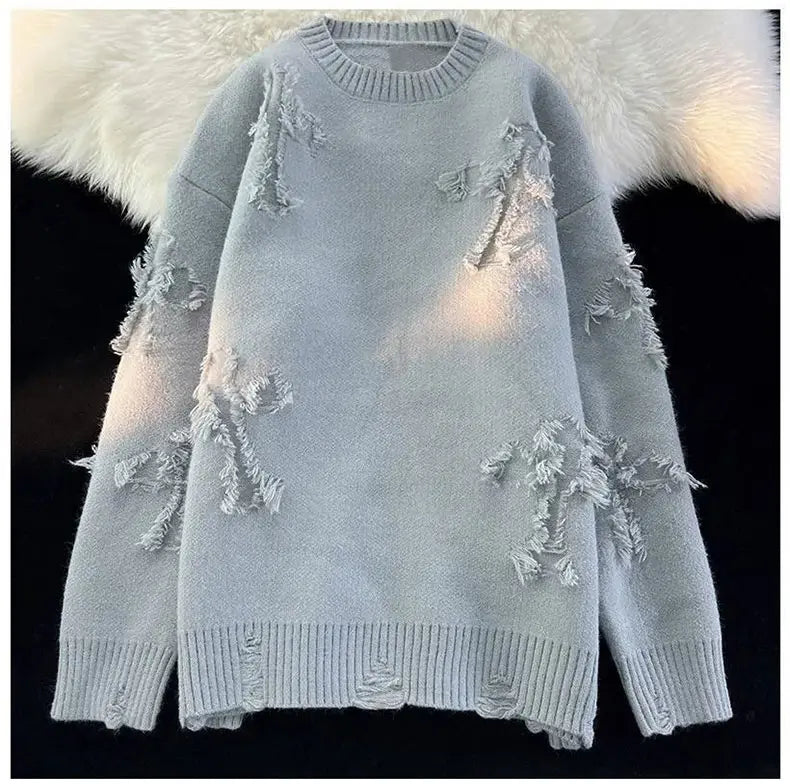 Men's Y2K Retro Distressed Sweater