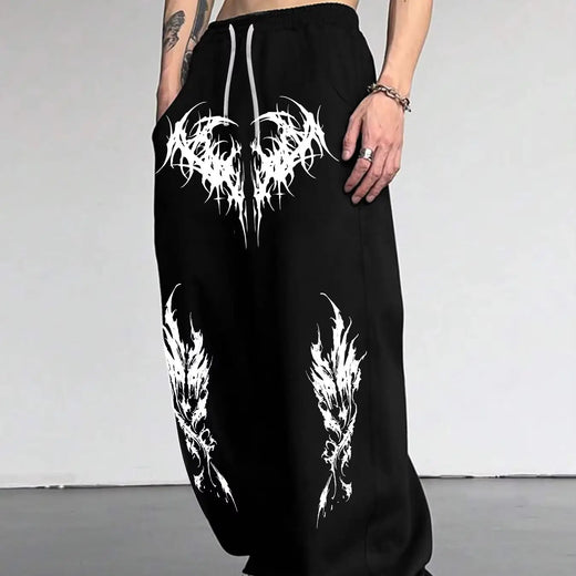 Gothic Wide-Leg Pants - Dark Streetwear Essential