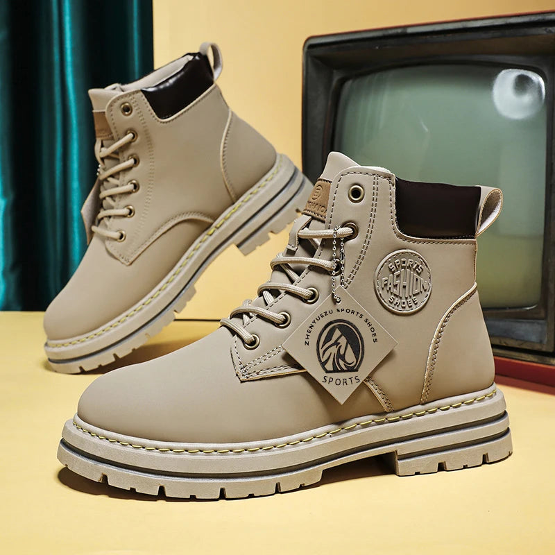 Men's Waterproof Leather Motorcycle Boots