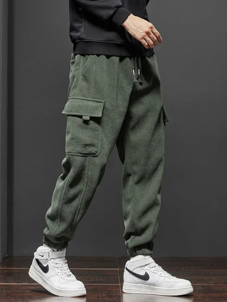 Elastic Waist Cargo Joggers - Drawstring