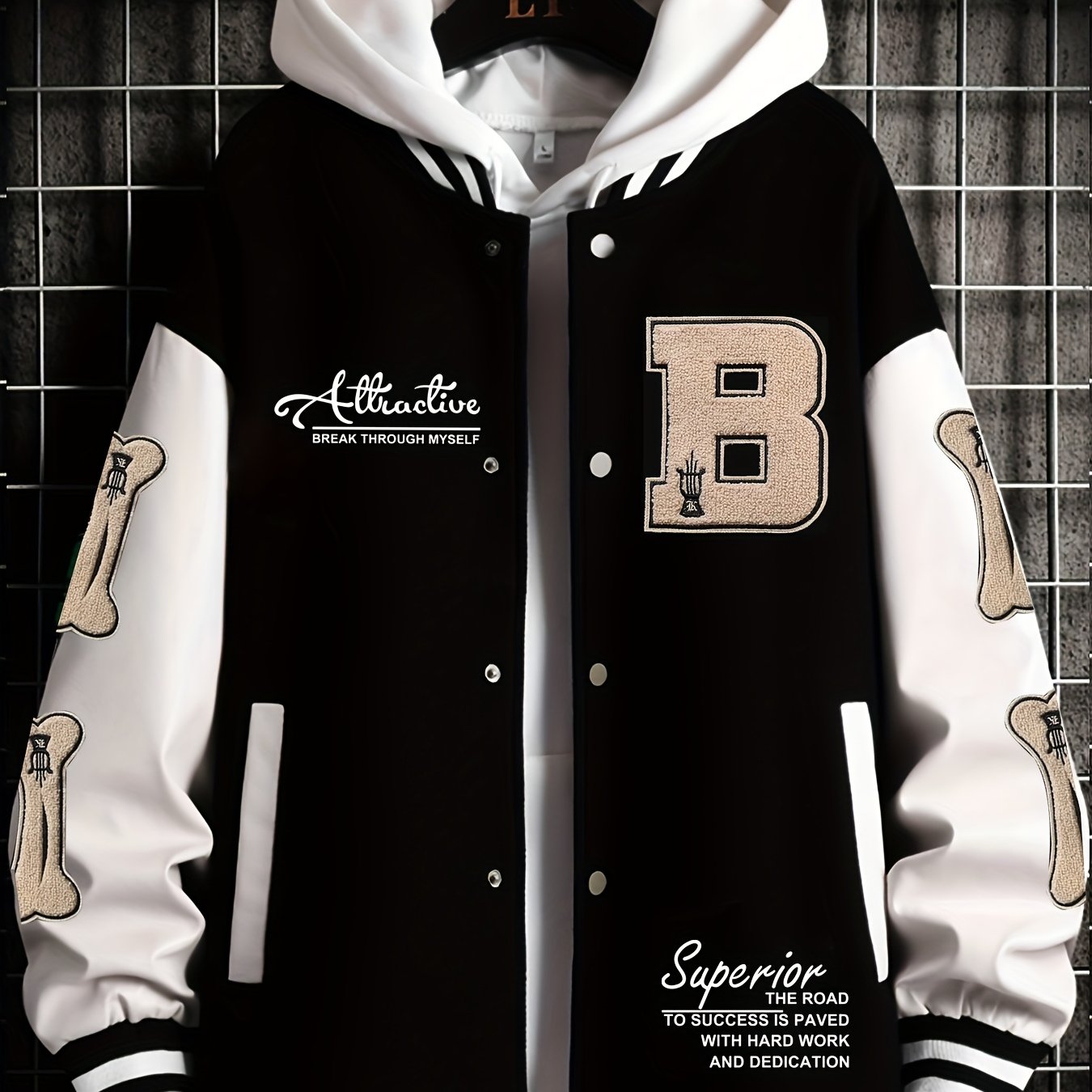 Men's Letter B Casual Street Multi-Pattern Jacket