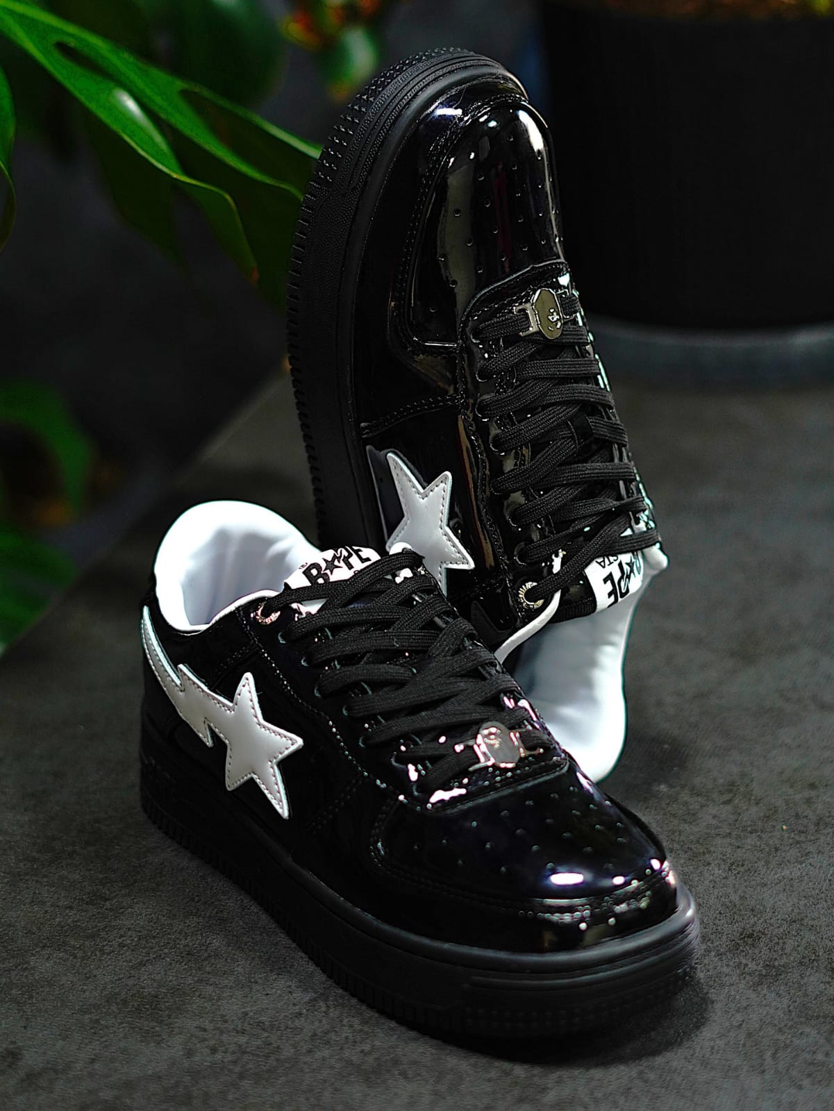 BAPE Sta Sneakers - Black Patent